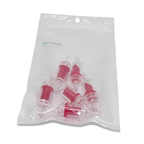 Haobase 6 Pcs Fish Tank Aquarium Red Clear Plastic Air Pump Check Valves