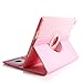 BoriYuan iPad Air 360 Degree Rotating Stand PU Leather Case Protective Flip Folio Detachable Soft Rubber Cover For Apple iPad Air with Card Slot+Screen Protector+Stylus (Pink)