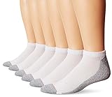 Hanes Men's No Show White with Grey Heel and Toe Sock