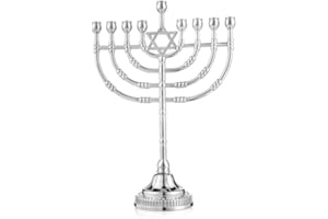 YU FENG Hanukkah Menorah with Star of David – Traditional Jewish Candle Holder for Chanukah & Holiday Decorations,8.6” Tall