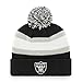 OTS NFL Oakland Raiders Men's Rush Down Cuff Knit Cap with Pom, Team Color, One Size