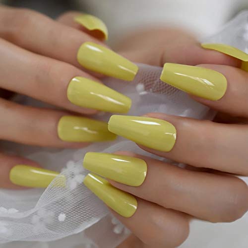 EDA LUXURY BEAUTY YELLOW GLAMOROUS DESIGN Full Cover Press On Gel Glitter Artificial Nail Tips Acrylic Shiny Extreme False Nails Extra Long Ballerina Ballet Coffin Square Super Fashion Fake Nails 5 EDA LUXURY BEAUTY YELLOW GLAMOROUS DESIGN Full Cover Press On Gel Glitter Artificial Nail Tips Acrylic Shiny Extreme False Nails Extra Long Ballerina Ballet Coffin Square Super Fashion Fake Nails