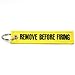 Remove Before Firing Keychain - Yellow/Black by Rotary13B1
