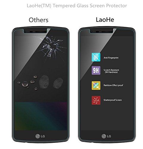 LG G3 Screen Protector, LaoHe(TM) Premium Tempered Glass Screen Protector  Protect Your Screen from Scratches and Drops for LG G3 LGG3 -(1Pack)