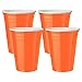 Double Walled Insulated Party Cups, 16-Ounce, Orange- 4 Pack