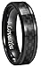 6mm 8mm 10mm Black Carbon Fiber Black Tungsten Carbide Wedding Band Ring Engraved 