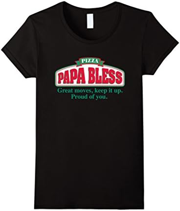 Womens Papa Bless Pizza - Funny Internet Meme Goofs T shirt Medium Black