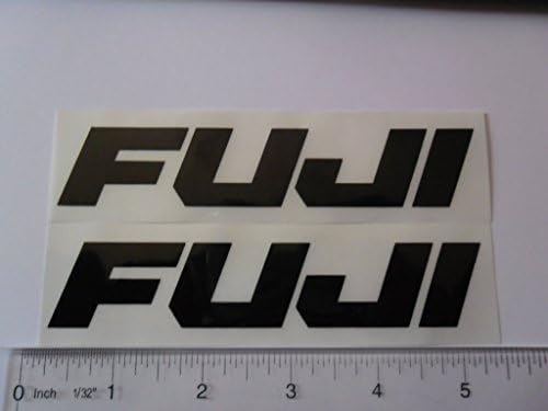 Fuji 5" x 1.5" blcak on white Vinyl decal weather proof 2 stickers