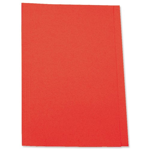 5 Star Office Square Cut Folder Recycled Pre-punched 180gsm Foolscap Red [Pack 100]