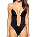 Shymay Women Backless Shapewear Bodysuit Plunge Backless Body Shaper Bra Seamless Thong Low Back Shapewear for Backless Dress (Black, 34B/C)
