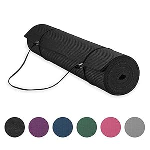 Gaiam Essentials Premium Yoga Mat with Yoga Mat Carrier Sling (72″L x 24″W x 1/4 Inch Thick)