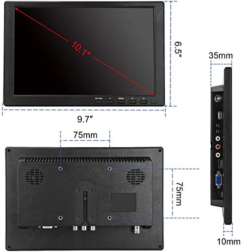10" LED Monitors HDMI/BNC/AV/VGA/USB Input 1920x1200 IPS Resolution Touch Buttons Video and Audio LED Security Monitors & Displays CCTV Screen - Thumbnail 6