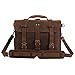 Texbo Men's Thick Cowhide Leather 16 Inch Laptop Shoulder Messenger Bag Briefcase Tote