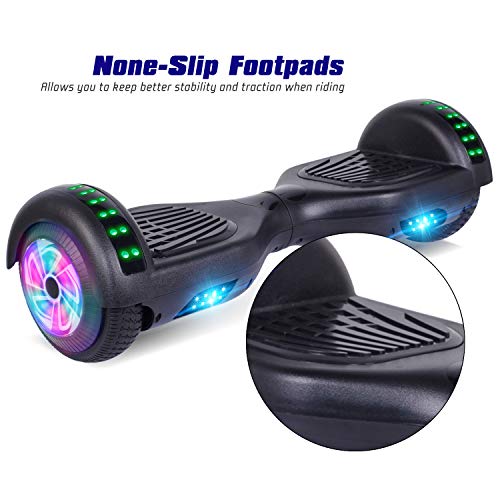 Felimoda 6.5" inch Two Wheels Electric Smart Self Balancing Scooter Hoverboard with Wireless Speaker LED Light-UL 2272 Certified for Kids Gift and Adult,Black