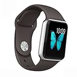 Apple Watch Band - WantsMall Soft Silicone Sport Style Replacement iWatch Strap for 38mm Apple Watch Models (Caramel)