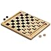 GSE Games & Sports Expert 2-in-1 Reversible Natural Wood Checkers and Tic-Tac-Toe Board Combo Set with Game Pieces, Family Game for Kids & Adults