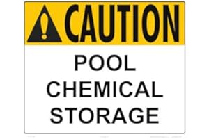 AQUATIC TECHNOLOGY Pool Chemical Storage Caution Sign - 12 x 10 Inches - Aluminum