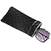 Lucky Leaf Sunglasses Goggles Pouch Case Women Eyeglass Holder with Cleaning Cloth (Black Square+White Square)
