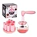 CkeyiN Makeup Brush Cleaner Automatic Spinner Cleaner Electric Foundation and Eyeshadow brush cleaner Fast Deep Cleaning 360 Rotation with 8 Rubber Holders, Suit for All size Makeup Brushe