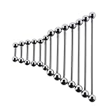 Steel Barbell Tongue Ring, Eyebrow, Nipple, Tragus 14 Gauge