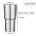 HITSLAM Tumbler 30oz Double Wall Stainless Steel Tumbler Vacuum Insulation Travel Mug for Cold Drink/Hot Beverage includes 2 Straw Lids, Cup Handle, Straw, Cleaning Brush (Silver)