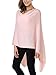 DJT Womens Solid Knit Short Asymmetric Wrap Poncho Topper Pink