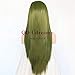 QD-Udreamy Fashion Natural Straight Green Lace Front Wigs Hand Tied Heat Resistant Synthetic Hair Wigs for Women Party Wear 24 Inch