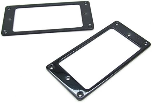 2x Electric Guitar Metal Flat Frame Humbucker Pickup Mounting Ring Black