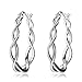 YFN Hoop Earrings for Women Enternity Celtic Knot Hoops Earrings 925 Sterling Silver Polished Irish knot Circle Hoop Jewelry for Women