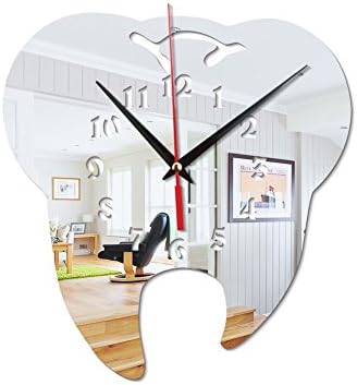 Shuangklei Wall Clock Dental Ornament Wall Clock,Silvery