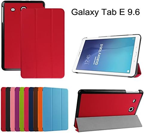 Samsung Galaxy Tab E 9.6 Case, CJ Sunshine Ultra Slim Lightweight Smart-Shell Stand Cover with Smart Cover with Auto Sleep/Wake, for Galaxy Tab E 9.6"/ Tab E Nook 9.6-Inch Tablet.(Red)