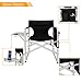 Mefeir Upgraded Director Makeup Artist Chair,Aluminum Frame Supports 300 lbs,Folding Portable w/Side Table Storage Bag,Indoor Outdoor,Black(24.4