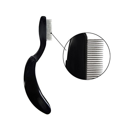 1 Pcs Foldable Stainless Steel Teeth Lash Comb Eyebrow Shaper Mascara Comb Eyebrow Comb Makeup Tools(Black)