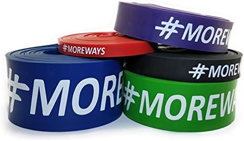 MOREWAYS - Multi Purpose Power Loop Resistance Workout Bands - Pull Up Assistance, Elastic Gym Stretch Home/ Gym Bands for Strength Training, Stretching, Mobility Exercises and more, 41 Inches Straps | Included Workout Guide | Choose from 5 Tension Levels from Light to Super Heavy