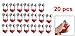 uxcell 20 Pcs Fishing Bells Plastic Clamp Fishing Rod Bite Bait Alarm with Twin Bells Ring Red Silver Tone Fishing Pole Bells