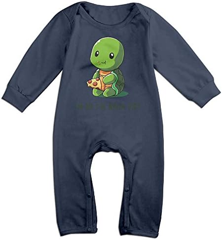Turtle On A Ninja Diet Romper,6-24 Month Toddler Onesie,infant Bodysuit Long Sleeve Navy 6 M