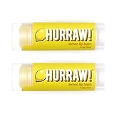 HURRAW! Lemon (2 Pack) Lip Balm: Organic, Certified Vegan, Certified Cruelty Free, Non-GMO, Gluten Free, All Natural – Luxury Lip Balm Made in the USA – LEMON (2 Pack)