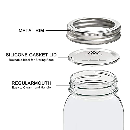 Mason Jars Variety Pack (Set of 14), Regular Mouth Jars with Lids and