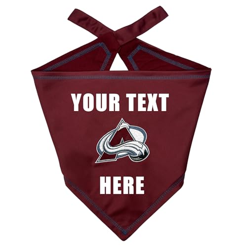 Pets First NHL Colorado Avalanche Personalized Tie Around Bandana for Dogs & Cats, Size Small/Medium. Custom Dog Bandana Scarf Bib for Pet Cat Dog. The Ultimate Game-Day & Party Customizable Bandana at Amazon