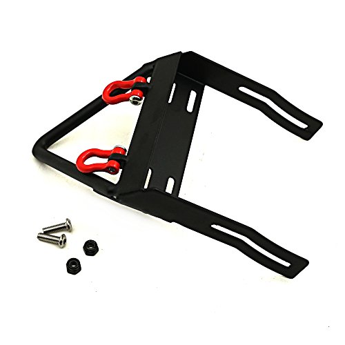 1/10 Scale RC Car Metal Front Bumper with Winch Mount Shackles for Axial SCX10 Upgrade