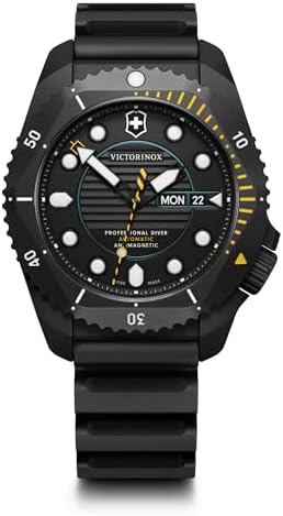 Amazon.com: Victorinox Dive Pro Quartz Black Dial Black Rubber