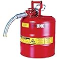Justrite 7250130 Steel Safety Can for Flammables, Type II, 1" Metal Hose, AccuFlow, 5 Gal