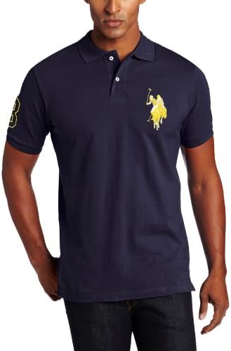 U.S. Polo Assn. Men's Solid Polo With Tonal Big Pony, Classic Navy, Large