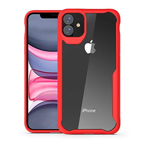 Lobwerk Case for Apple iPhone 11 XI 2019 6.1 Inch Slim Case Cover Outdoor Mobile Phone Case Made of TPU Shockproof Extra Protection Robust Red