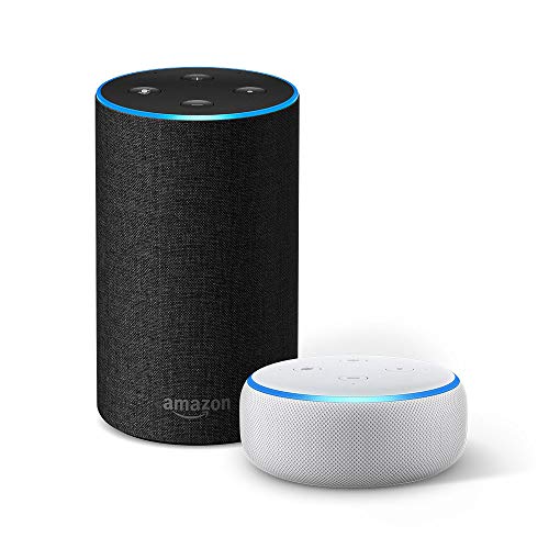 Echo (2nd Gen) - Charcoal + Echo Dot (3rd Gen) - Sandstone
