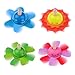 4 Pieces Wood Spinning Tops Wooden Handmade Flower Pattern Toys for Children Kids