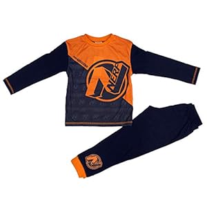 Jongens Nerf Pyjama 4-10 Jaar Navy Oranje Nachtkleding Kinderen Nachtkleding