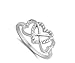 Double Heart Infinity Knot Promise White CZ Ring .925 Sterling Silver Size 8