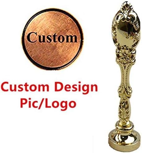 MDLG Vintage Golden Luxury Custom Picture Logo Letters Wax Seal Sealing Stamp Metal Peacock Handle Copper Head Gift Set