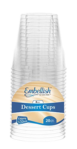 Embellish Crystal Clear Disposable Heavy Duty Plastic 8 Oz Dessert Cups, 20 Tumblers, Ideal For Wedding, Catering, Parties, Buffets, Events, Or Everyday Use, 1 Pack